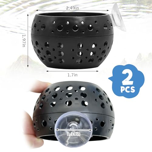 Image of Fhiny 2 PCS Betta Hide, Beta Fish Tank Decor, Suction Cup Shrimp Tunnel, Betta Resting Spot, Aquarium Hammock Hideout Cave for Guppy Resting(Black)