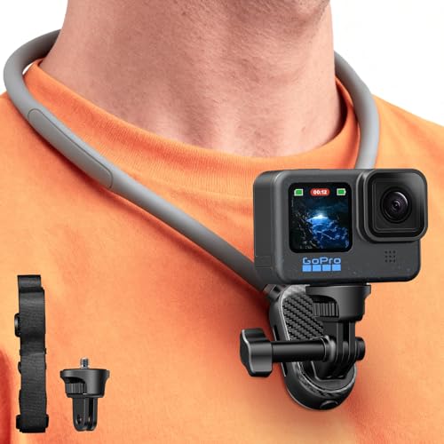 BF BAFANG �l�b�N���X�}�E���g POV�}�E���g Gopro�p �l�b�N�}�E���g �A�N�V�����J�����p�A�N�Z�T���[ ��|�� ��l�̎��_�B�e gopro�p�A�N�Z�T���[ dji�l�b�N�}�E���g ��|���J�����}�E���g ���_��݌v�ŗ����h�~ �`�󎩍݂ɕύX�ł� ��