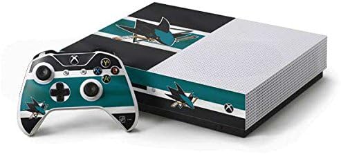 Skinit Decal Gaming Skin Compatible with Xbox One S Console and Controller Bundle - Officially Licensed NHL San Jose Sharks Jersey Design