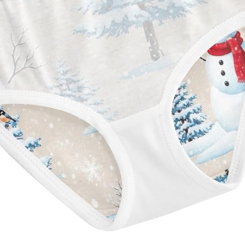 Cute Snowman Cotton Toddler Underwear, Girls' Cotton Brief Underwear, 2T–8 Years4