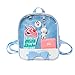 Ita Tasche Bogen-Knoten Candy Leder Rucksack Transparente Mädchen Schultasche für Pins Display Strandtasche, Blau