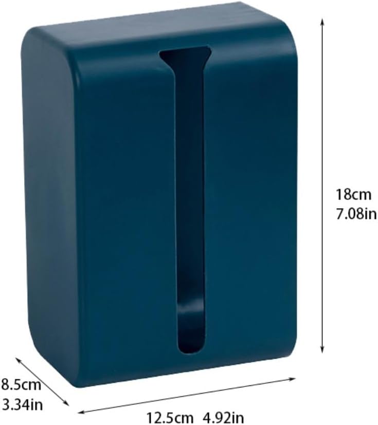 Tissue Box Cover Creative Wall-Mounted Tissue Box Household Multi-Functional Pasted Paper Box Living Room Toilet Paper Towel Storage Box (Color : Green, Size : One Size)