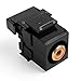 Leviton 40735-ROE QuickPort RCA 110-Type, Orange Barrel, Black