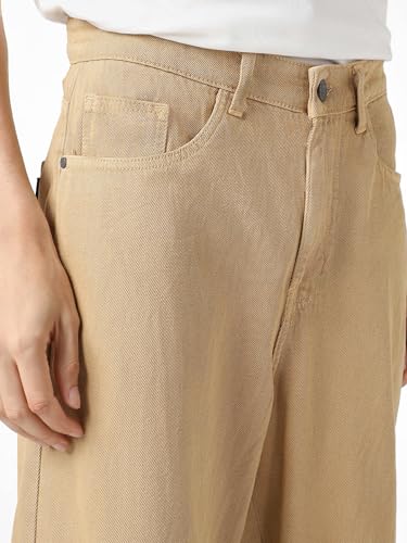 Image of Urbano Fashion Men's Loose Mid Rise Baggy Fit Washed Jeans Non-Stretchable
