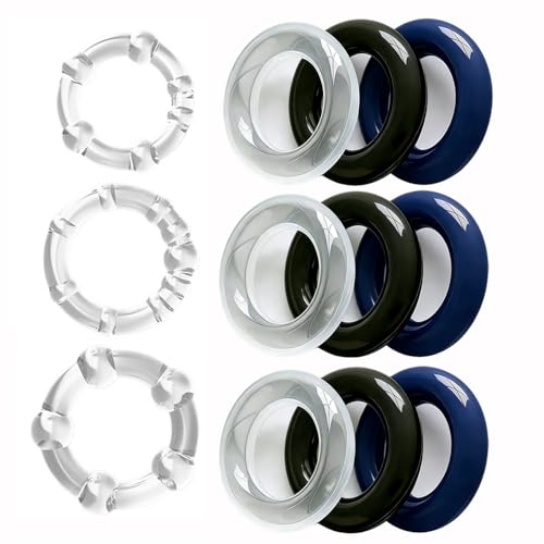Penis Ring 12Pcs Cock Rings Silicone Sex Toys Multi-Coloured Cockring Cock Sexual Stimulation Device Games for Men Erection Enhancing Long Lasting Stronger Adult Sex Toys Games (Transparent)