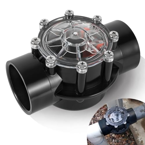 7305 Check Valve Replacement 2 Inch or 2.5 Inch PVC One-Way Valve for Pool and Spa Plumbing Systems Clear Cover Backflow Preventer for Inground & Above Ground Use