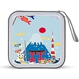 鯉のぼり 和風 日本 CDケース DVDケース 大容量 ハンドル付き 40枚収納 Blu-rayケース ディスクケース CD/DVD収納バッグ 薄型 両面収納 ファスナー付