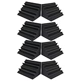 KTOESHEO 8 PCS Acoustic Foam Bass Trap, 12" X 7" X 7" Studio Corner Wall,Soundproof Padding Panels C