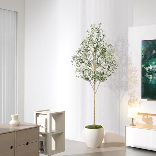 FEELEAD 7FT Olive Trees Artificial Indoor – Faux Tree 7 Feet for Home Decor - image 6