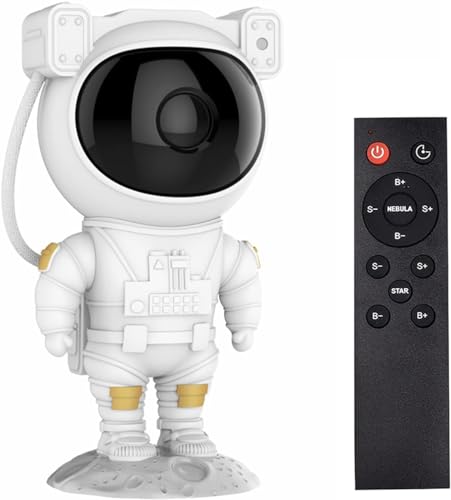 Projetor De Luzes Estrelas Galáxia Astronauta Com Controle Design Ajustável 360° Luz Noturna Nebulos