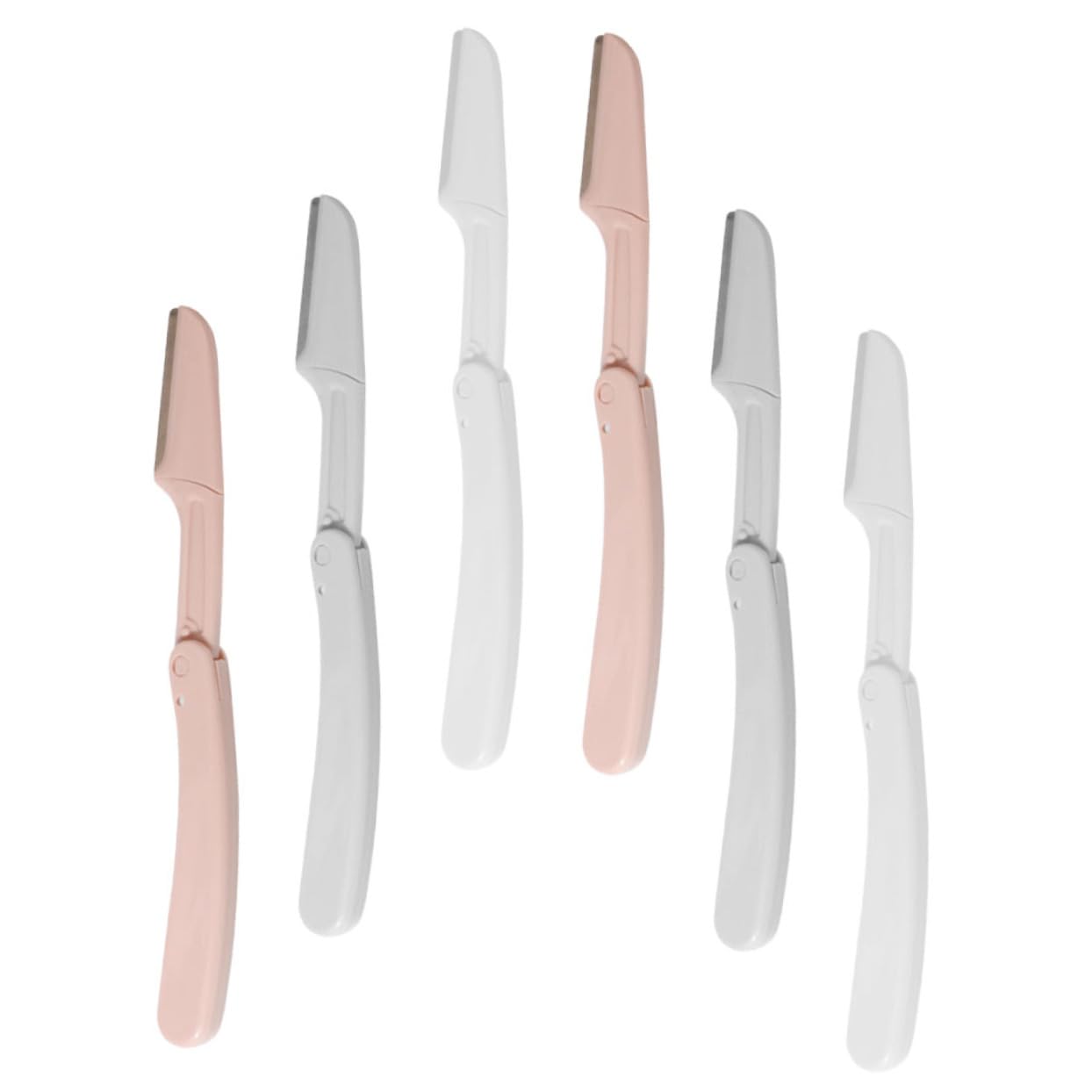 Beatifufu 6pcs Foldable Brow Razor Eyebrow Shaver Face Hair Trimmer Shaping Kit Nonslip Grip for Women