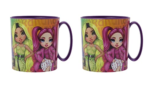 ALMACENESADAN, 4860, Pack retour à l'école Raimbow, composé de 2 tasses micro-ondes 350 ml, produits réutilisables, sans BPA