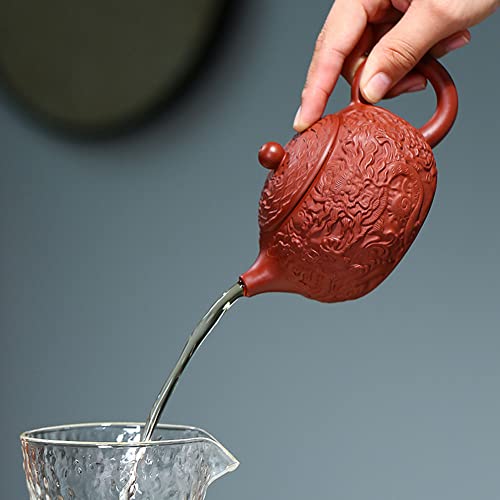 Image of Xishi Teapot 10oz Chinese Dragon Zisha Clay Tea Pot Dahongpao Mud Kungfu Tea Set Kettle