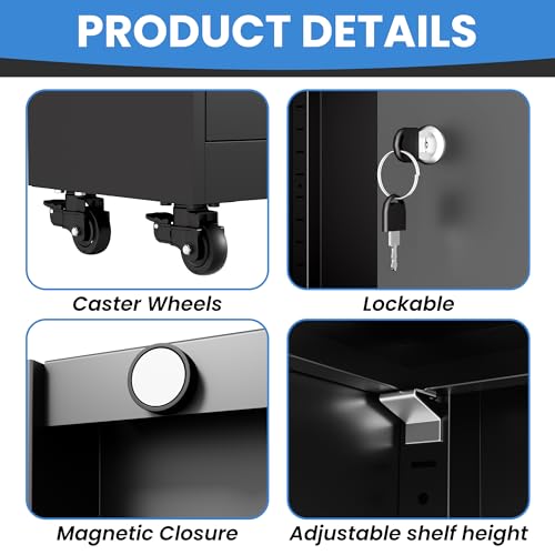 Image of Metal Storage Cabinet for Garage, Tool Cabinet, Utility Cabinet