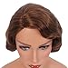 H&Bwig Short Ash Brown 20s Wigs for Women Natural Finger Wave Synthetic Hair Wig for Women Lady Ladies Cosplay Anime Party Costume Anime Flapper Wig