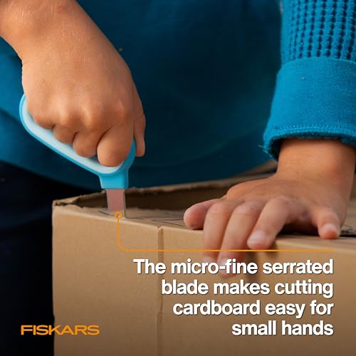 Image of Fiskars Kids Cardboard Creator - Safer Cardboard Cutting Tool with Ergonomic SoftGrip Handle, For Craft and School Supplies, 5 inches