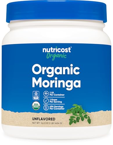 Foto de Nutricost Moringa orgánica en polvo, 1 libra (16 onzas), sin gluten, sin OMG, apta para vegetarianos (imagen 2)