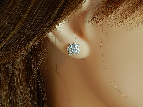 Image of 925 Sterling Silver Paw Print Stud Earrings (Choose Your Style) (Nickel Free)