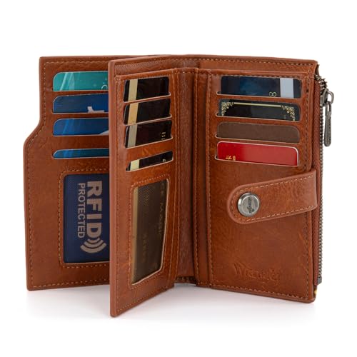 Wrangler Wallet for Women Bifold Card Holder with Zipper Pocket Ladies Clutch Purse with ID Window WG204-W0021BR - image 3