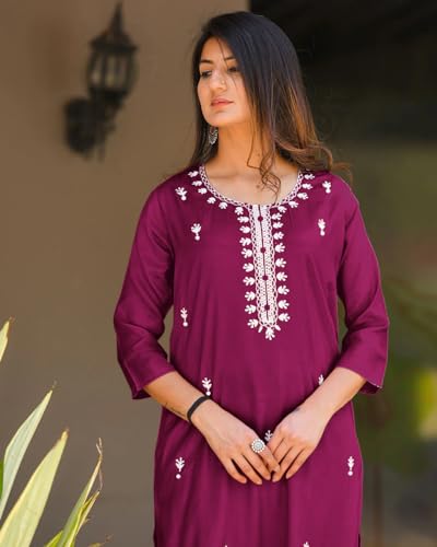 Image of FABNEX Kurta Set for Women | Women Embroidered Kurta Set | Women Kurta Sets Kurtis | Women Kurta Pant Set (K-57-59)