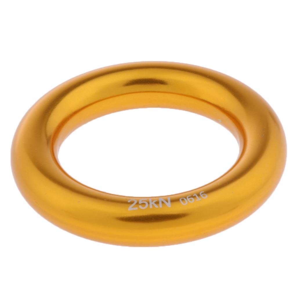25KN - Anillo de rescate para rappel de escalada en roca, conector de rescate dorado, talla L
