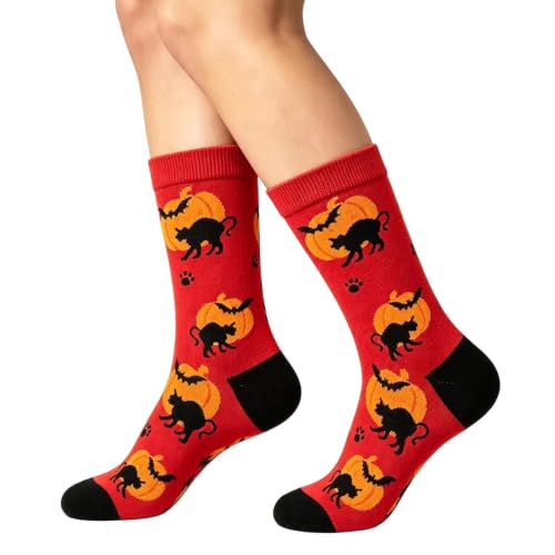 Halloween Socks for Women Girls Cute Pumpkin Ghost Cat Pattern Socks - image 6