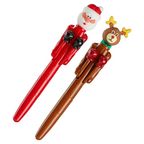 Tinc Christmas Boxing Pens - Set Of Two - Santa And Reindeer Fun Festive Party Game Pen