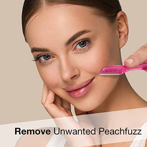 Nylea 3-Pack Eyebrow Razor Trimmer For Women Face [Extra Precision] Peach Fuzz Remover | Disposable Dermaplane Facial Hair Shaper | Dermaplaning Shaving Removal Tool - Facial Shave Shaver Blades #TOP6