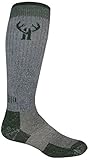 2 Pack Huntworth Men's Tall Merino Wool Boot Sock, Charcoal/green, X-large