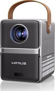 Mini Beamer [Elektrischer Fokus] 1080P Unterstützung Tragbarer Handy WiMiUS P61 Smart Beamer WiFi 6 Bluetooth 5.2 Projektor für Android/iPhone/Tablet/Lapto... Stick