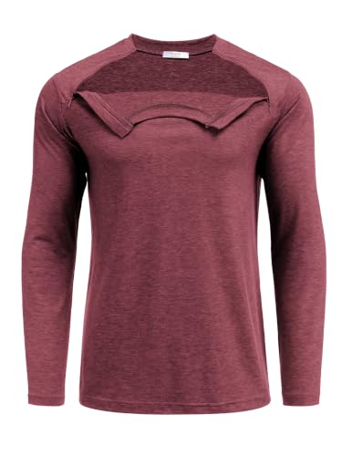 Deyeek Unisex Chemo Shirts for Port Access Chemotherapy Must Haves Long Sleeve Cancer Care Package for Men