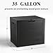 ZEUKMXOO 35 Gallon Outdoor Storage Box Waterproof,Deck Boxes Outdoor Waterproof,Resin Deck Box Delivery Boxes for Outside for Package Delivery,Patio Cushions,Gardening Tools,UV Resistant