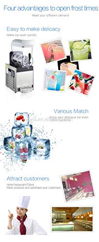 Kolice 1X15L Tank Kommerzielle Eis-Slush-Maschine Kühlung Slushie-Saft-Maschine Margarita Gefrorene Getränkekühlung… – Bild 4