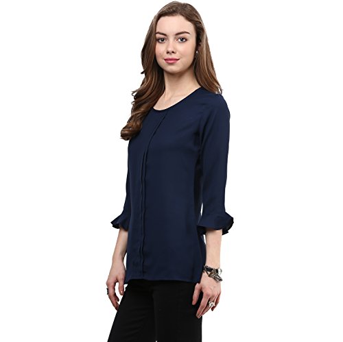 Image of RARE Women Navy Blue Georgette Top (EP1008A)
