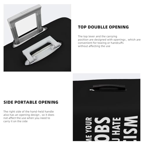 Show Me Your Boobs If You Hate Racism Travel Luggage Cover Suitcase Protector Fits 29-32 Inch Case(Black,XL)4