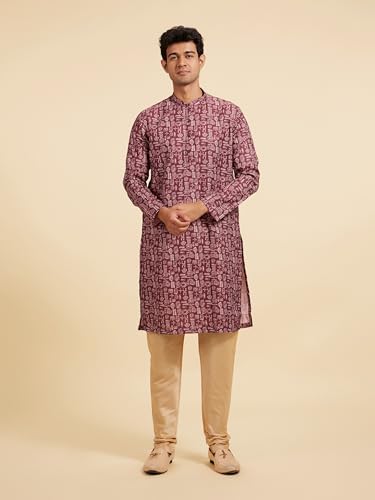 Image of DIWAS BY MANYAVAR Men's Cotton Blend Printed Kurta (1pc)