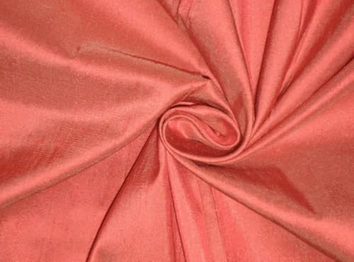 Tissu en soie Dupioni rose corail 137 cm idéal pour vos robes de cocktail et de mariage