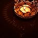 Small Decorative Candle Lanterns,Vintage Style Tealight Candle Holders Metal Hanging Lantern for Outdoor or Indoor Table Top Wedding Party Accessories,5.5 inch Height,Rose Gold