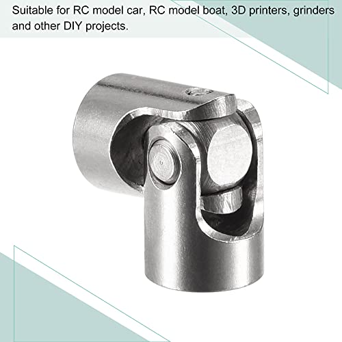 sourcing map 3 Stück Drehbare Kreuzgelenk Wellenkupplung 2mm bis 2mm Innendurchm. L18 x D8 mit Schrauben und Schraubenschlüssel für RC Modell