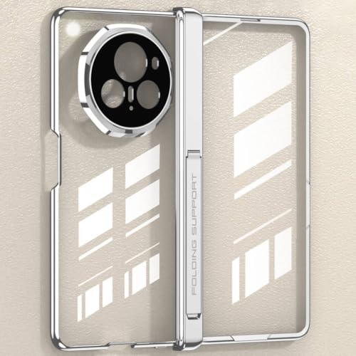 COQUE Honor Magic V3 Case Transparent with Anti-Peep Film,Supercar-style Cover Shell,Folding Phone Holster for Honor Magic V3-Silver