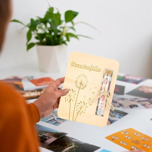 Verpackung für Geldgeschenke Konfirmation Aus Holz, Regerly Wunscherfüller Geldgeschenke Verpackung Aus Holz Geldgeschenkverpackung mit Reagenzflasche und Umschlag Geschenk für Jungen & Mädchen