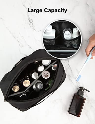 GOX Mens Toiletry Bag, Dry Wet Separate Travel Bag, Dopp Kit Case For Travel, Small Hanging Cosmetics Organizer Pouch (Black)3