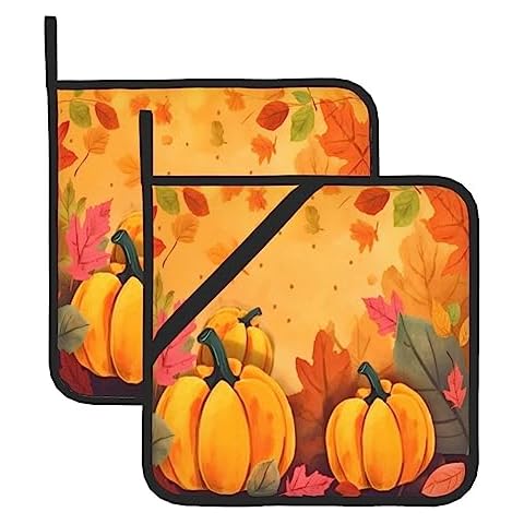 Thanksgiving Fall Pumpkins Pot Holders Set Cover