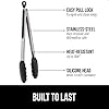 GORILLA GRIP Stainless Steel Heat Resistant Kitchen Tongs for Cooking, Set of 2 BBQ Tong, Non Scratch Silicone Tip for Pans, Strong Grip, Grab Food, Toss Salad, Air Fryer, Pull Lock, 7 + 9 Inch, Black #1