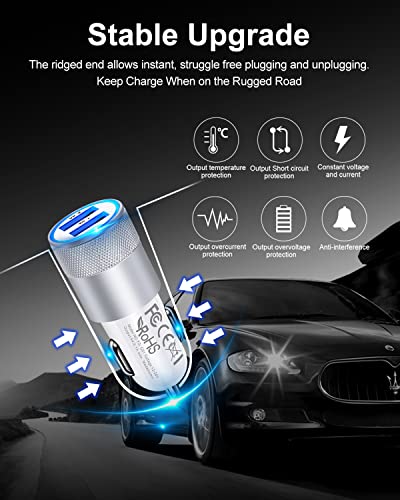 Image of Car Charger, Ailkin 3.4a Portable Dual Port USB Cargador Carro Fit Lighter Spot Socket Adapter for iPhone 11 Pro Max 11 Pro 11 X XR XS Max 8 Plus 7s 6s, iPad, Tablet, Samsung Galaxy Note 10+ S10 Plus