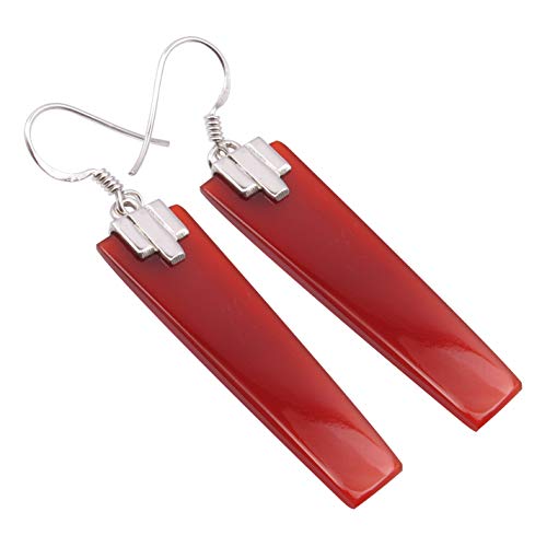 925 Solid Silver Carnelian Earrings 2.1