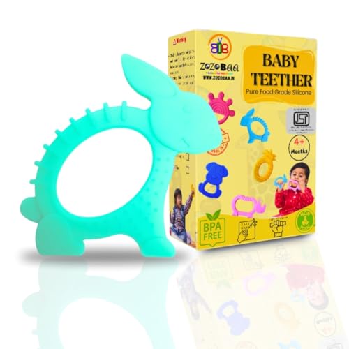 Image of Cute Rabbit Shape Soft Silicone Teether for Baby Gums, Teething Toys for Babies, BPA Free, Pain-Relief, Non-Toxic, 100% Food Grade, Soothing & Smooth Edges Easy to Grasp Chewable- (Pack of 1)
