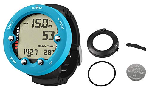 Suunto Zoop Novo Dive Computer Wrist Watch (Blue) w/Battery Replacement Kit