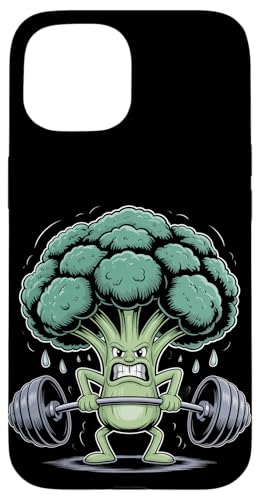 Kawaii Végétarien Brocoli Haltérophilie Vegan Deadlifting Coque pour iPhone 15