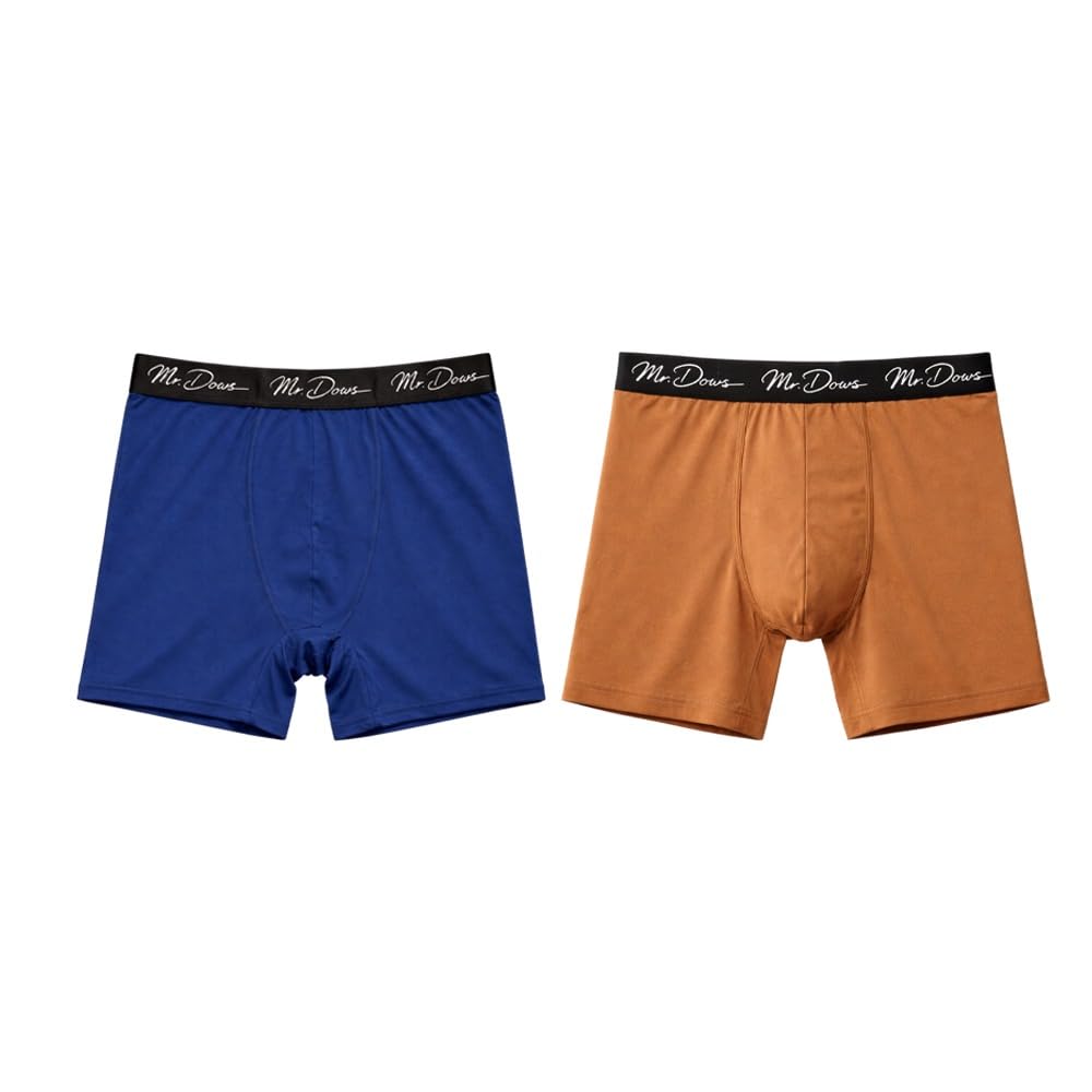 mr. dows Men’s Polyester Boxer Briefs – Lightweight Breathable Stretch Underwear, Quick-Dry Fabric, Comfortable Daily Innerwear for Men Burnt Caramel & Navy Blue Combo Set Pack of 2-picture-11